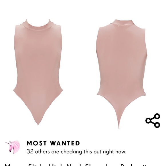 Sleeveless Rib High Neck Bodysuit - Picture 3 of 3